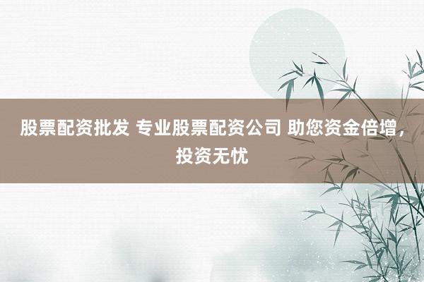 股票配资批发 专业股票配资公司 助您资金倍增,投资无忧